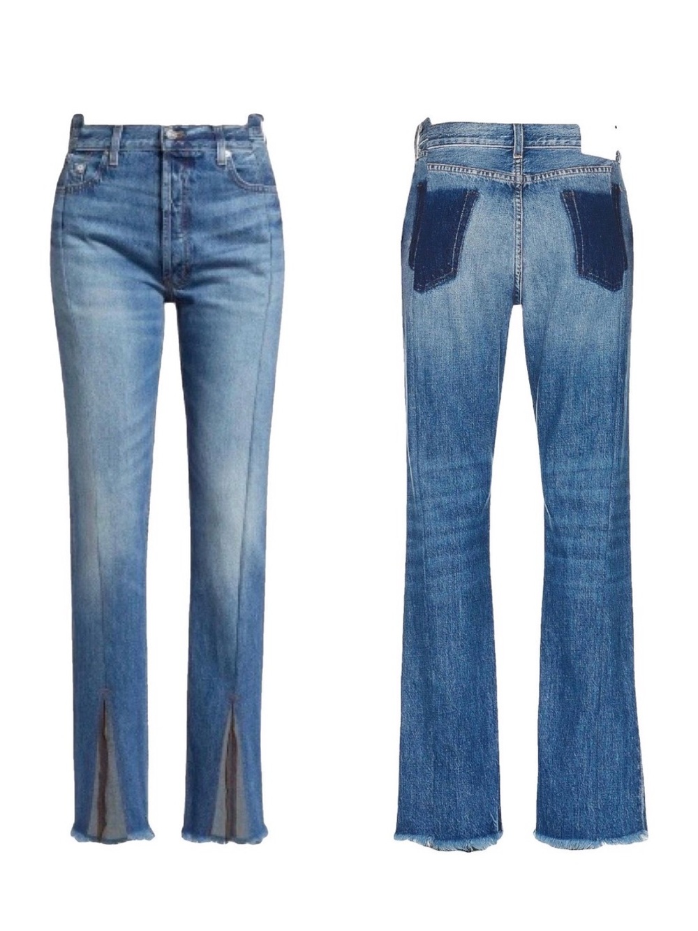 EB Denim Women's Blue Boot Cut Jeans with Front Slits